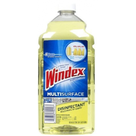 Windex Disinfectant Cleaner Refill Multi Surface 2 Liter (67.6oz), Citrus Fresh Scent