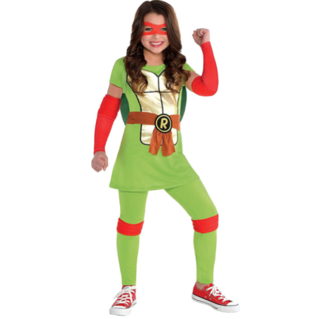Teenage Mutant Ninja Turtles Raphael Halloween Costume for Girls, Medium, with Included Accessories