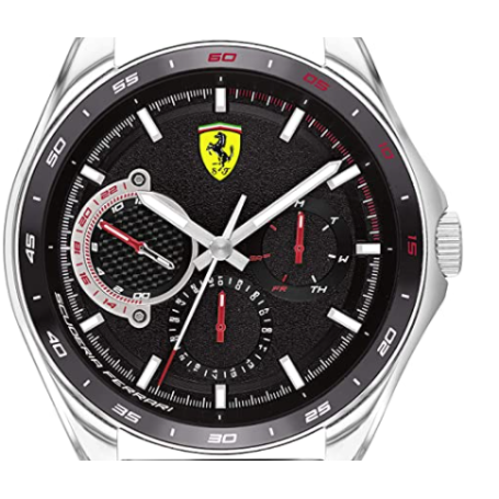 Limited Edition Ferrari Scuderia Men's Stainless Steel Analog Watch Plus FXX K Ferrari - Gift Box Set
