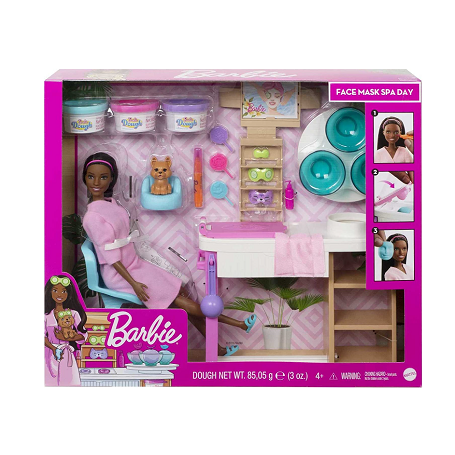 Barbie Face Mask Spa Day Playset with Brunette Barbie Doll
